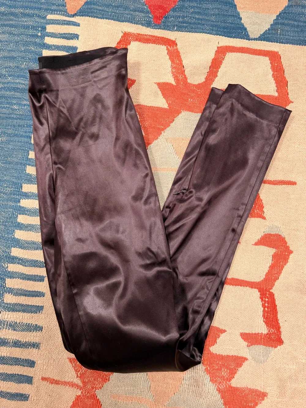 Theory Satin Stretch Leggings in Chocolate Brown Sz 2